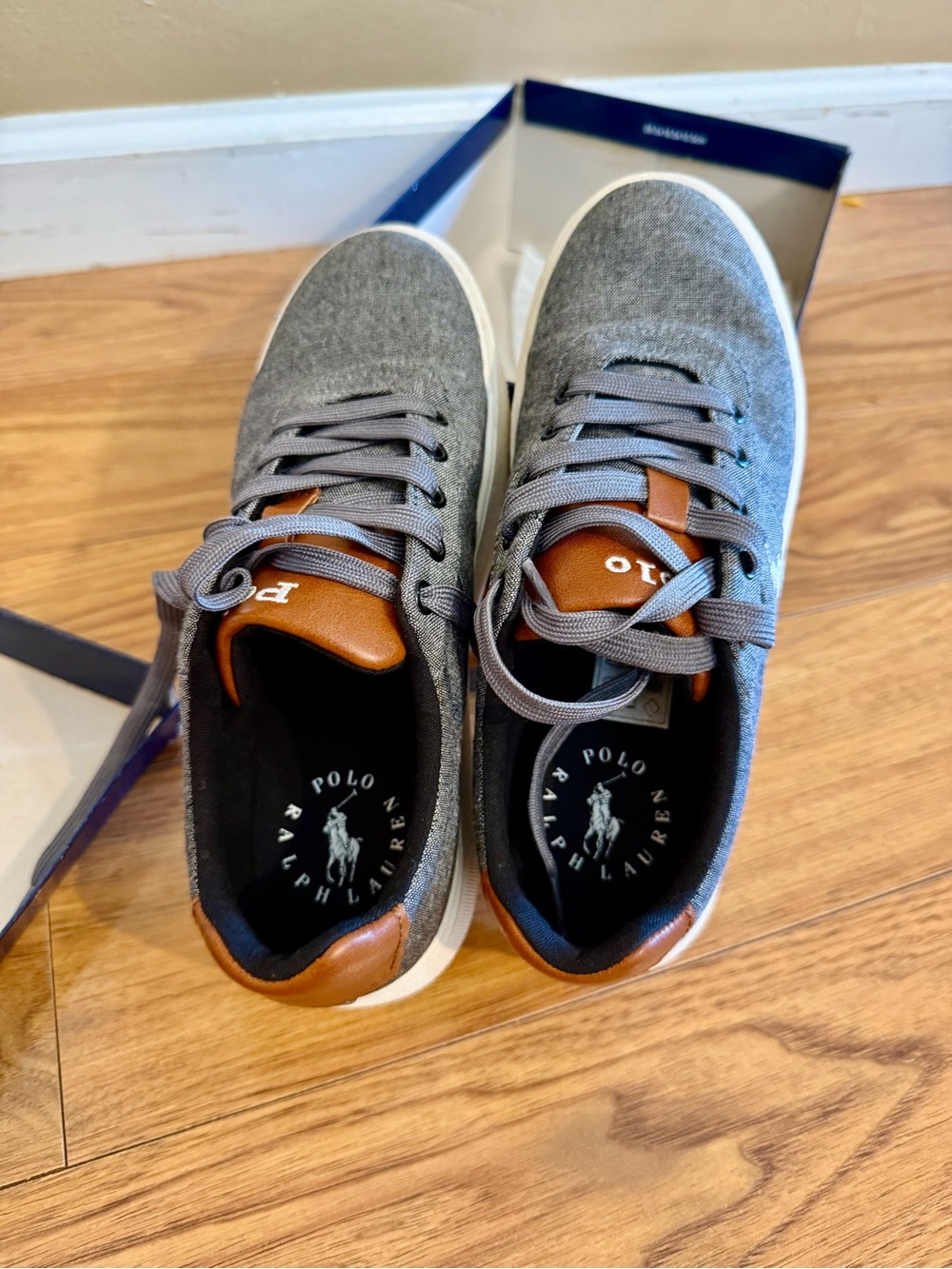 Polo by Ralph Lauren Gray and Brown boys Sneakers